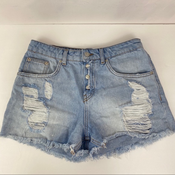 Zara Pants - Zara Women’s Distressed Button Fly Denim Shorts